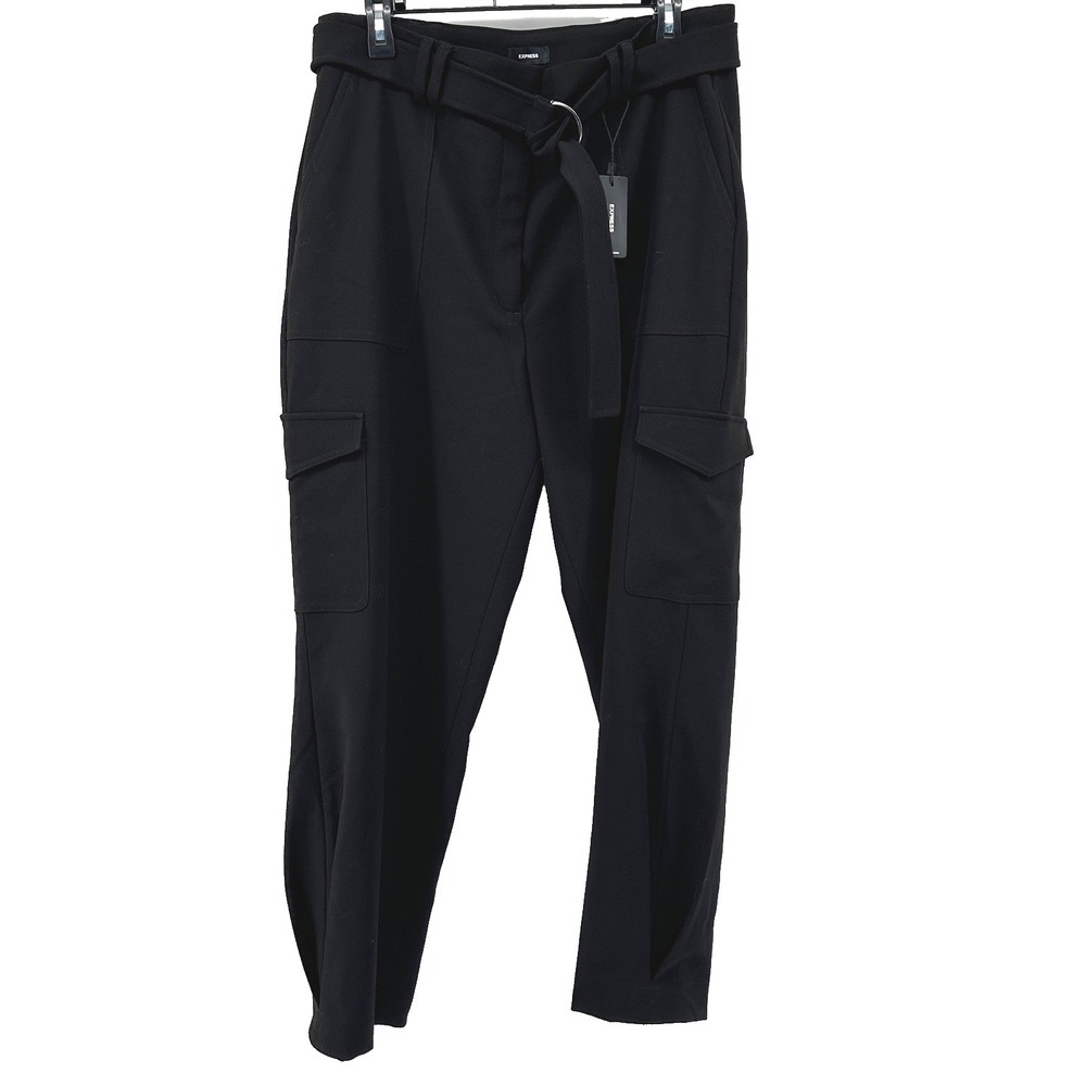 EXPRESS Super HighRise Cargo Pants 14 Belted Ankle Dark Academia Streetwear Punk